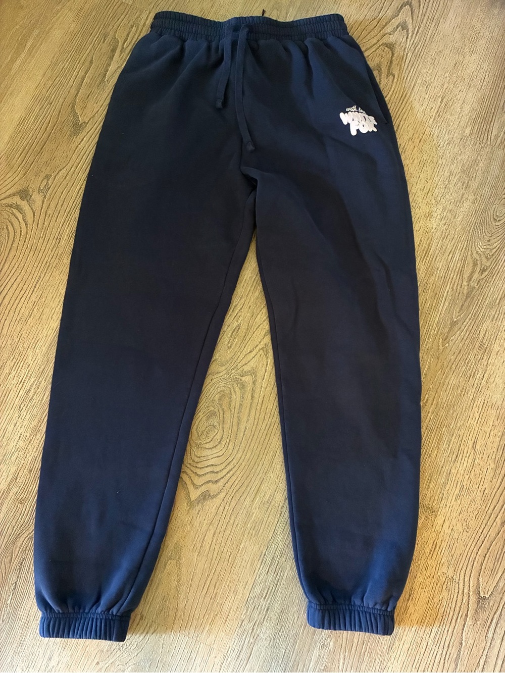 White Fox Boutique Navy Drawstring Fleece Joggers